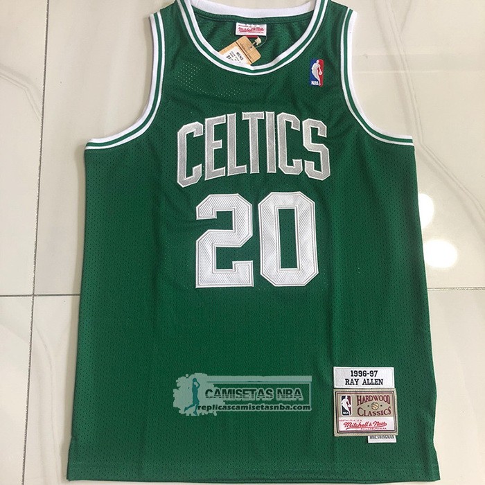 Camiseta Boston Celtics Ray Allen NO 20 Mitchell & Ness 1996-97 Verde
